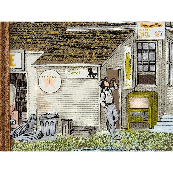 Vintage H. Hargrove Canvas Serigraph Old‎ Time Texaco Gas Station Signed - Picture 4 of 7